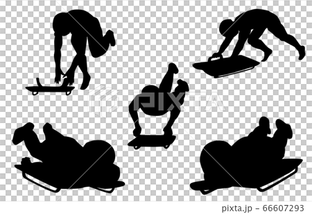 Winter sports silhouette skeleton 66607293