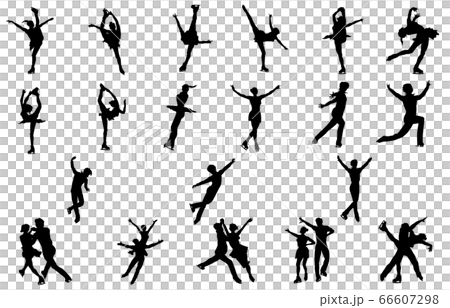 Winter sports silhouette figure skating 66607298