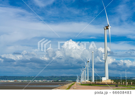 台中港風力発電所　高美湿地　台中市　台湾 66608483