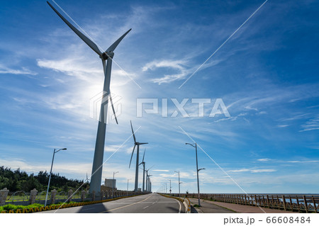 台中港風力発電所　高美湿地　台中市　台湾 66608484