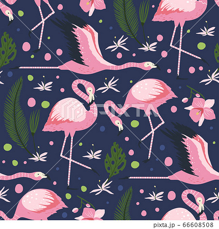 Flamingo vector seamless pattern. Flamingo vector seamless pattern. 66608508