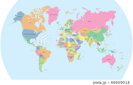 Coloured political map of the world vector 66609018
