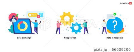 People use gadgets. set of icons, illustration People use gadgets. set of icons, illustration 66609200