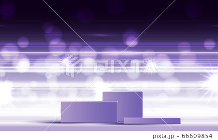 Cosmetic background for product, branding and packaging presentation. geometry form square molding on podium stage with purple glittering light effect background. vector design. Cosmetic background for product, branding and packaging presentation. geometry form square molding on podium stage with purple glittering light effect background. vector design. 66609854