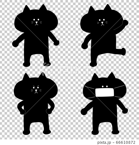 黒猫のキャラクターのイラスト素材