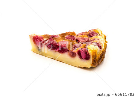 quarter of cherry clafoutis isolated quarter of cherry clafoutis isolated 66611782