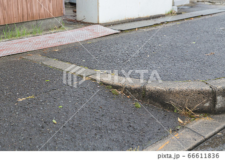 雨で濡れた歩道 雨で濡れた歩道 66611836
