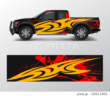 wrap graphic design vector for off road truck. wrap graphic design vector for off road truck. 66611869