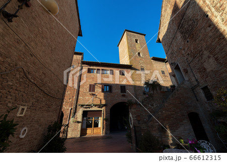 Ancient houses in Medieval Town of Certaldo - Tuscany Italy 66612315