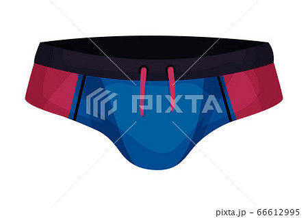 Tight Male Elastic Swimming Trunks Isolated on White Background Vector Illustration 66612995