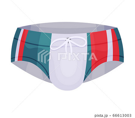 Tight Male Elastic Swimming Trunks Isolated on White Background Vector Illustration 66613003