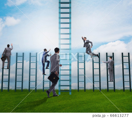 Competition concept with businessman beating competitors 66613277