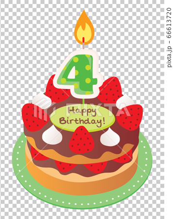 Free 4th Birthday Cake Cartoon Image｜Charatoon