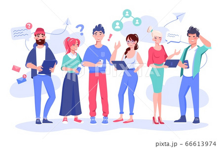 Coworker communication problem solving concept 66613974