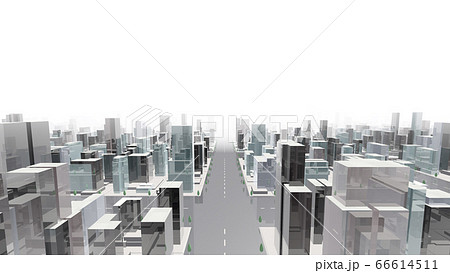 都市 街 ビル 建物 シティ オフィスビル ビジネス街 オフィス街 3d イラスト 背景 バックのイラスト素材