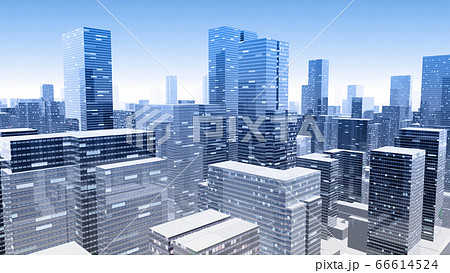 都市 街 ビル 建物 シティ オフィスビル ビジネス街 オフィス街 3D イラスト 背景 バック 66614524