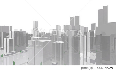 都市 街 ビル 建物 シティ オフィスビル ビジネス街 オフィス街 3d イラスト 背景 バックのイラスト素材
