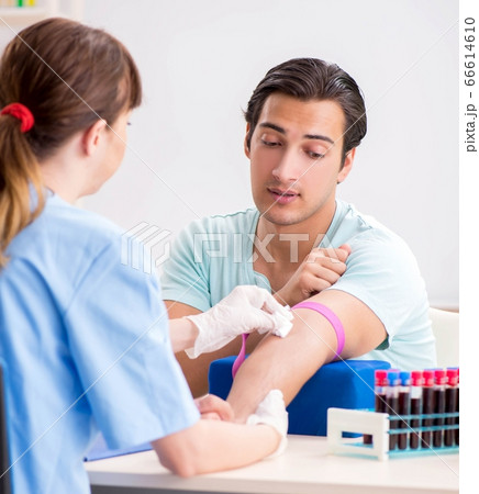 Young patient during blood test sampling procedure Young patient during blood test sampling procedure 66614610