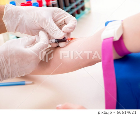 Young patient during blood test sampling procedure Young patient during blood test sampling procedure 66614621
