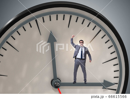 Businessman in time management concept 66615566