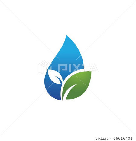 water drop and leaf logo vector 66616401