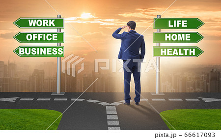 Work life or home balance business concept 66617093