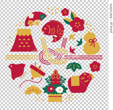 イラスト素材: シンプルなお正月イラスト 2021年 丑年 イラスト素材: シンプルなお正月イラスト 2021年 丑年 66618404