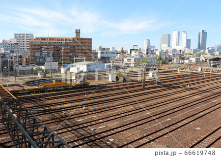 名古屋車両基地の転車台と名古屋駅ビル 66619748