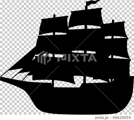 三桅帆船剪影 66620059