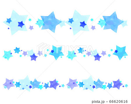 青い星のライン素材のイラスト素材