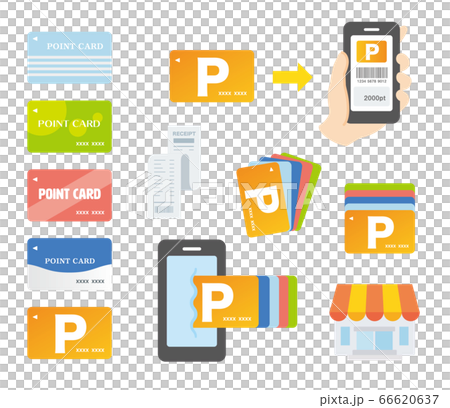 Illustration of registering a point card on a 66620637