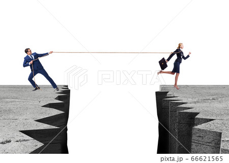 Boss holding his employee in retention concept Boss holding his employee in retention concept 66621565