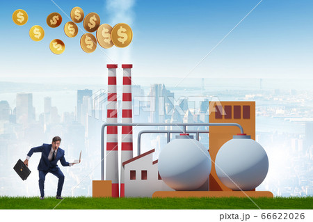 Businessman in carbon tax concept 66622026