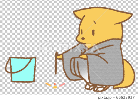 Fox (gray) wearing a sparkler and a yukata Fox (gray) wearing a sparkler and a yukata 66622937