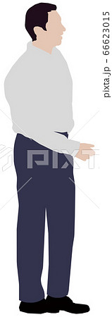 立っている人物 ベクターイラスト 男性 会社員 横向き のイラスト素材