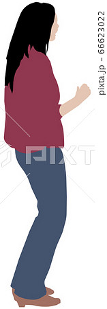 立っている人物 ベクターイラスト 女性 横向き のイラスト素材