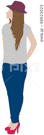 立っている人物 ベクターイラスト 女性 横向き のイラスト素材