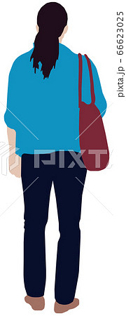 立っている人物 ベクターイラスト 女性 後ろ向き のイラスト素材