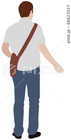 立っている人物 ベクターイラスト 男性 後ろ向き のイラスト素材