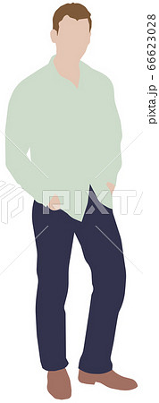 立っている人物 ベクターイラスト 男性 横向き のイラスト素材