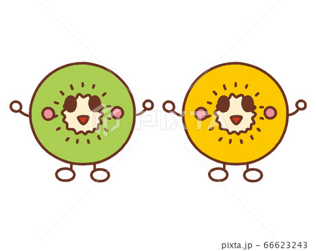 キウイ 2 キャラのイラスト素材