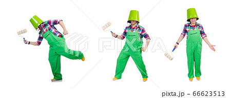 Funny painter isolated on white Funny painter isolated on white 66623513
