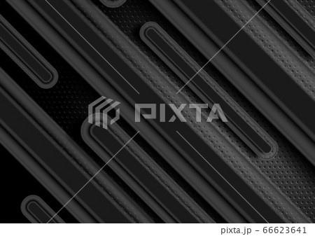 Black smooth stripes on dark perforated backgroundのイラスト素材 [66623641 ...