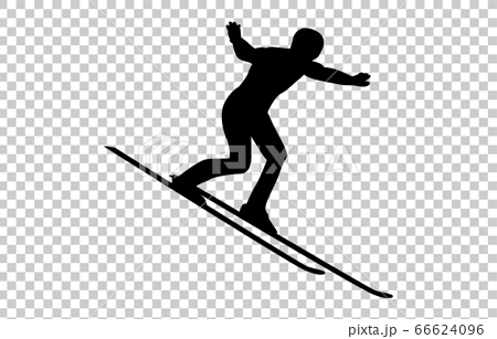 ウィンタースポーツシルエットスキージャンプ12のイラスト素材
