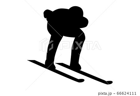 ウィンタースポーツシルエットスキージャンプ3のイラスト素材