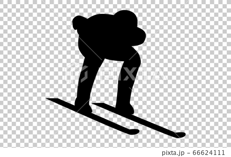 ウィンタースポーツシルエットスキージャンプ3のイラスト素材