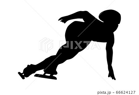 ウィンタースポーツシルエットショートトラックスピードスケート1のイラスト素材 66624127 Pixta