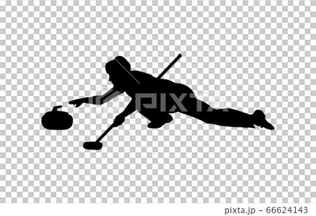 Winter sports silhouette curling 2 66624143