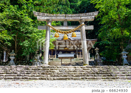 白川八幡神社 白川郷 の写真素材