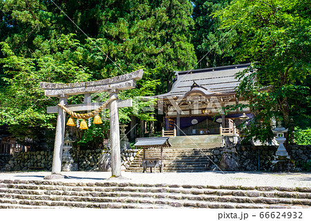 白川八幡神社 白川郷 の写真素材